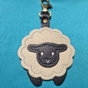 Portland Leather Sheep Purse Charm Farm Animal Simone Keychain NWT
